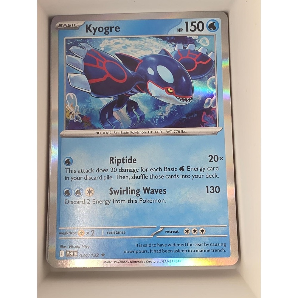 Kyogre 034/132 Rare Mega Evolution Pokemon Reverse Holo‎ Near Mint